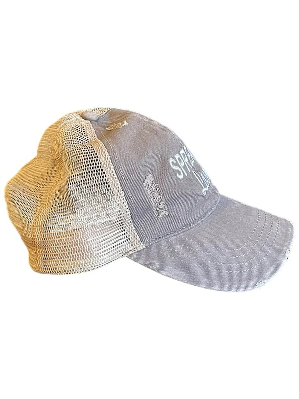 Spread Love Trucker Hat Distressed Mesh Snapback David & Young
